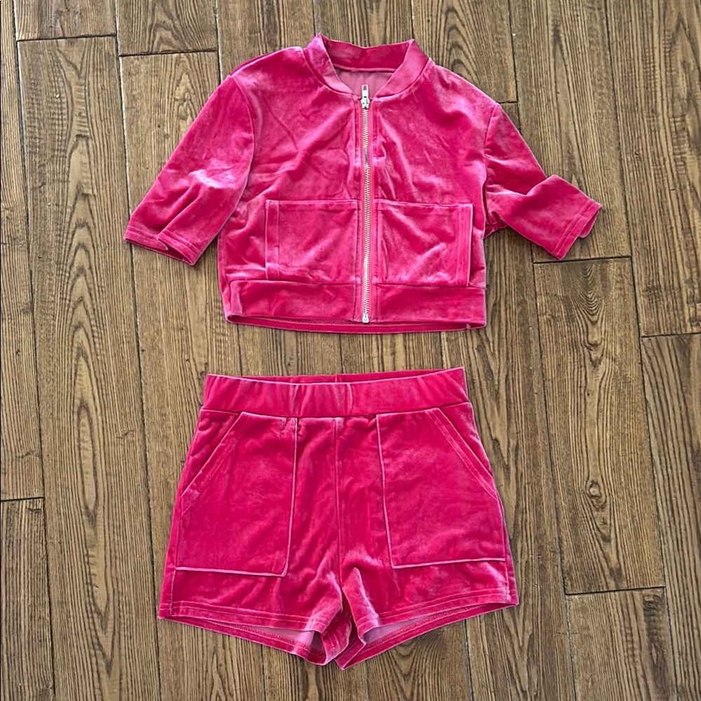 SHEIN Pink High Waist Shorts Set